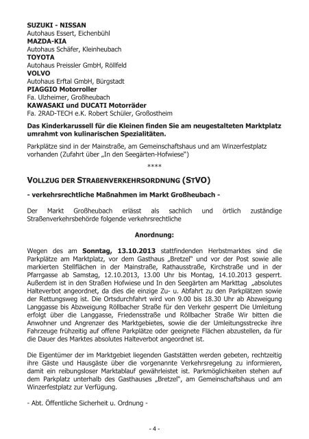 Großheubacher Nachrichten Ausgabe 19-2013 - STOPTEG Print ...