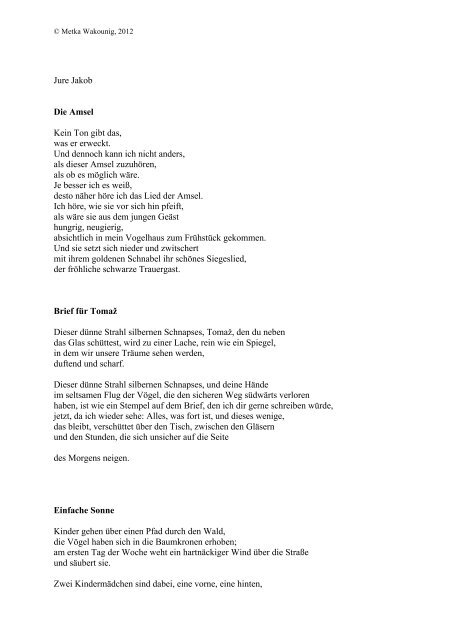 Jure Jakob, Gedichte (PDF, 44kb) - Skica