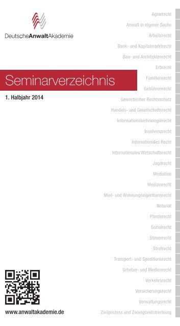 Seminarverzeichnis Deutscheanwaltakademie