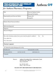 Anthem Prior Authorization/Non-Formulary Exceptions Request Forms