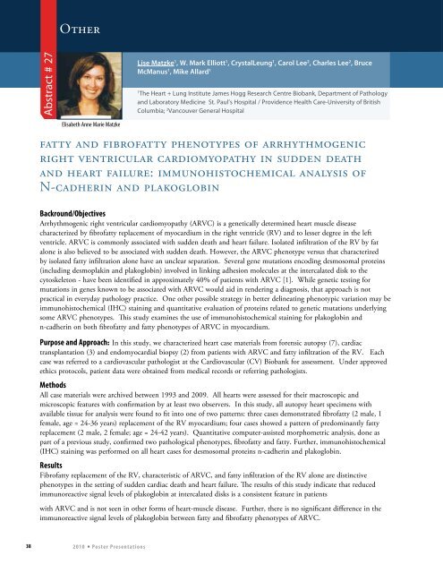 Oral Presentations - Pathology and Laboratory Medicine - University ...