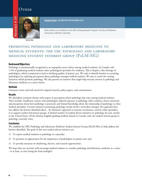 Oral Presentations - Pathology and Laboratory Medicine - University ...