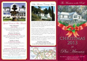 Christmas 2013 brochure - Plas Maenan Country House