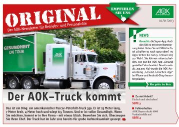 Ausgabe 02/2013 Der AOK-Truck kommt - Original