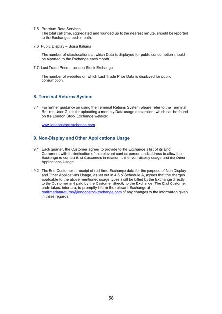 REAL TIME MARKET DATA AGREEMENT - London Stock Exchange