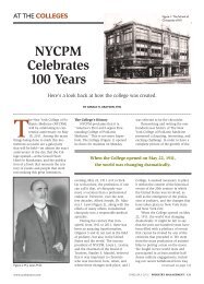 NYCPM Celebrates One Hundred Years - New York College of ...