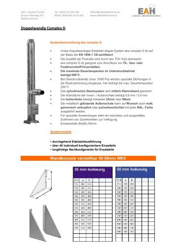 Doppelwandig Complex D - EAH Hupfauf, edelstahlkamin, kamin ...