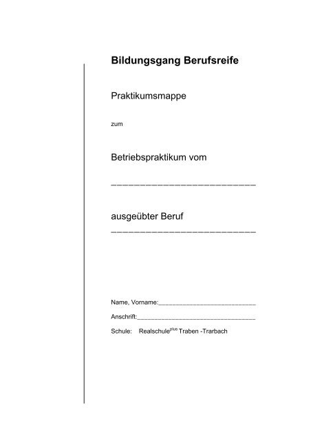 Betriebspraktikum Klassen 8 - Realschule plus und Fachoberschule