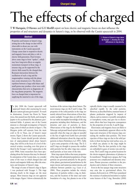 The Effects of Charged Dust on Saturn's Rings - University of Leeds