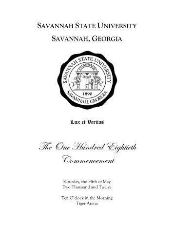 May 2012 Commencement Program - Savannah State University