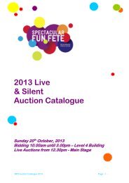 2013 Live & Silent Auction Catalogue - Beaumaris Primary School