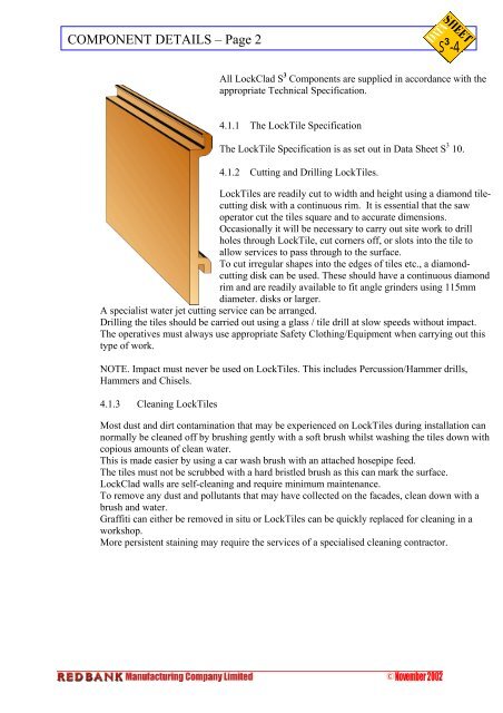 Lockclad COMPONENT DETAILS – Pag