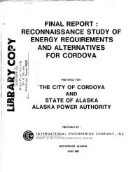 final report : reconnaissance study of energy requirements and ...
