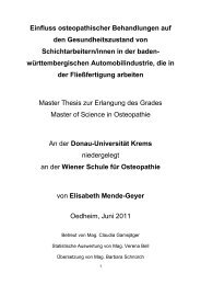 Einfluss osteopathischer Behandlungen auf den ...