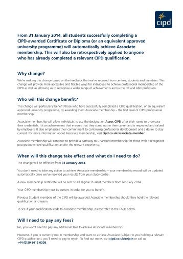 View FAQs - CIPD