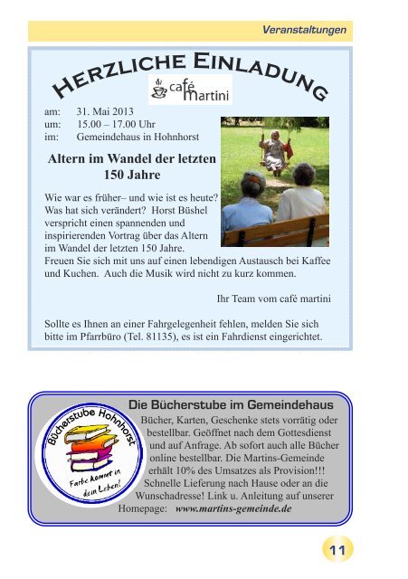 MARTINS-BOTE - Evangelische Martins-Gemeinde Hohnhorst