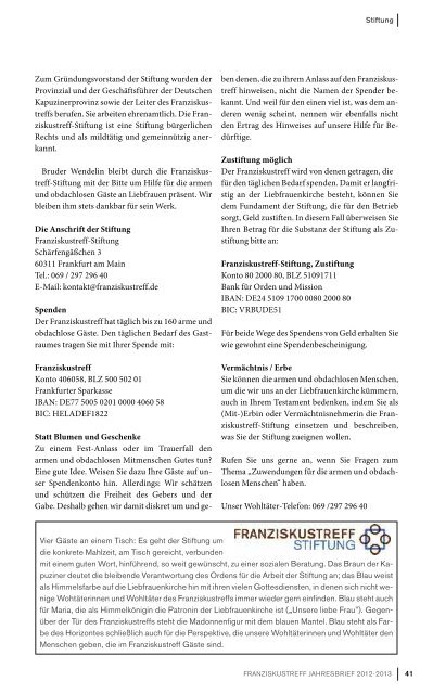 Jahresbericht 2012/2013 - Franziskustreff