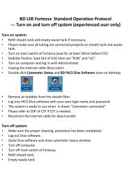 BD LSR Fortessa Standard Operation Protocol --- Turn on and turn ...