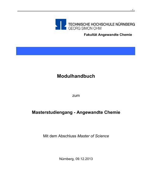 Modulhandbuch - Georg-Simon-Ohm-Hochschule Nürnberg