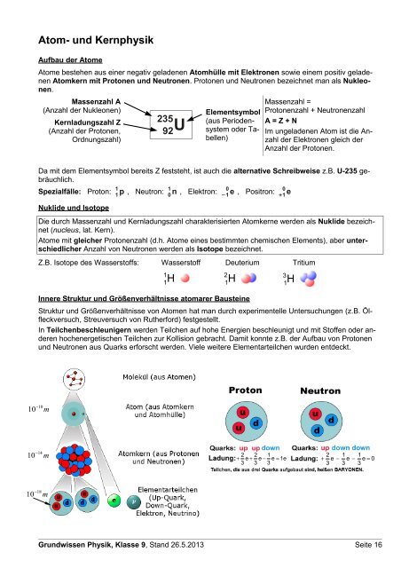 Physik Grundwissen, nur Jahrgangsstufe 9 - Finsterwalder ...