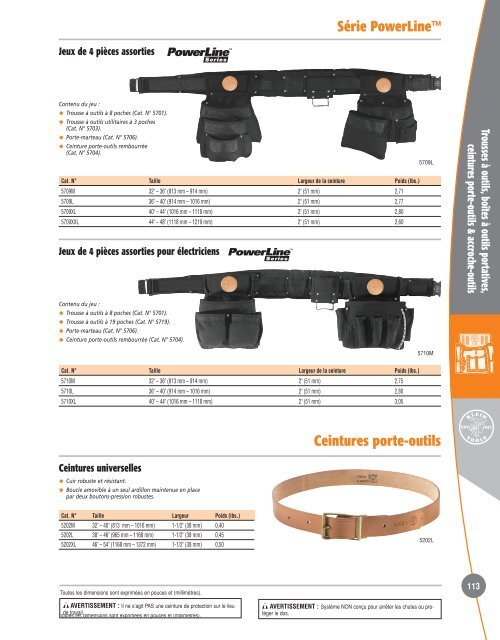 Ceintures porte-outils - Klein Tools