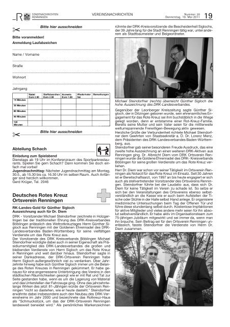 Ausgabe Nr. 20 vom 19.05.2011 - Stadt Renningen