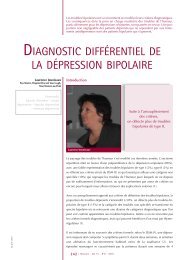 DIAGNOSTIC DIFFÉRENTIEL DE LA DÉPRESSION BIPOLAIRE