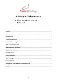 Anleitung MyVolley-Manager - Swiss Volley