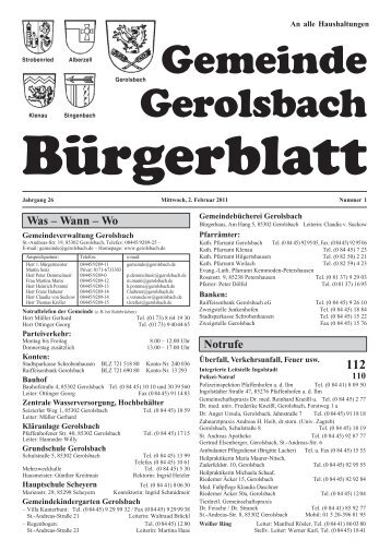 Gemeinde Gerolsbach - Neu!