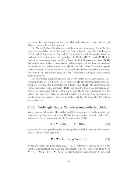 Kapitel 2 Wellenoptik und Strahlenoptik Fermatsches Prinzip