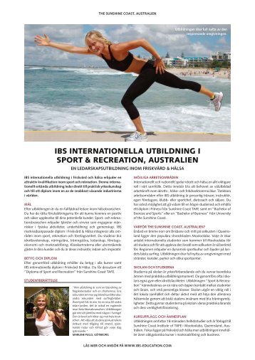 ibs internationella utbildning i sport & recreation, australien - STS