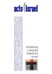 Anbetung Lobpreis Gebet für Israel - Arbeitskreis Israel