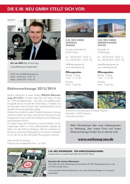 PREMIUM Elektrowerkzeuge 2013/2014 - EW NEU GmbH Worms ...