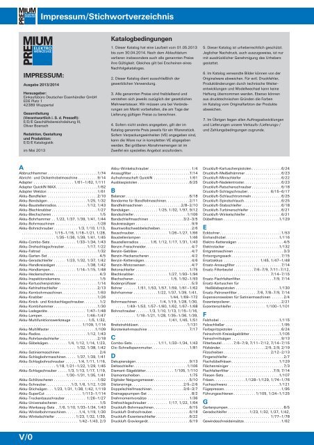 PREMIUM Elektrowerkzeuge 2013/2014 - EW NEU GmbH Worms ...