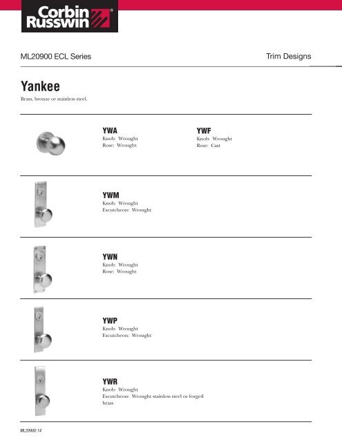 ML20900 ECL Series - Access Hardware Supply