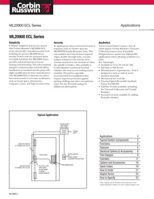 ML20900 ECL Series - Access Hardware Supply