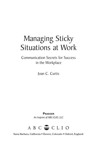 Managing Sticky Situations at Work