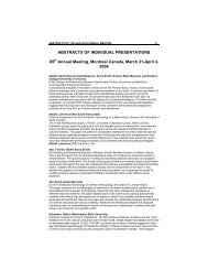 69th Annual Meeting Abstracts (Montreal, QC - 2004) - Society for ...