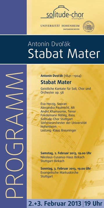 Programmheft - Sinfonieorchester der Universität Hohenheim