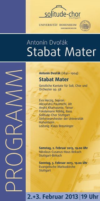 Programmheft - Sinfonieorchester der Universität Hohenheim