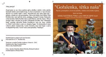 "Gořalenka, tětka naša" - Lašsko