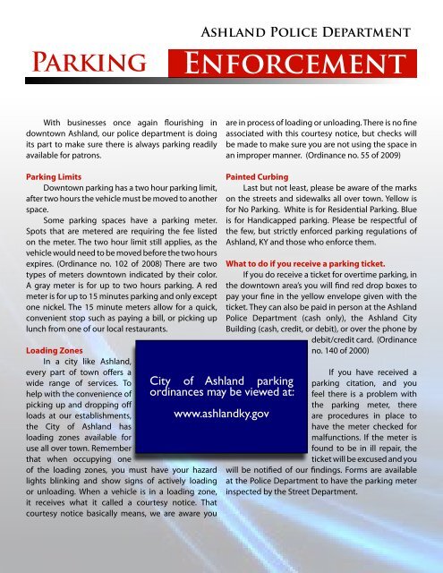 2012 annual report - Ashland Police Department