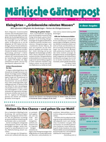 Ausgabe 09 / 2013 - Kreisverband Potsdam der Garten-und ...