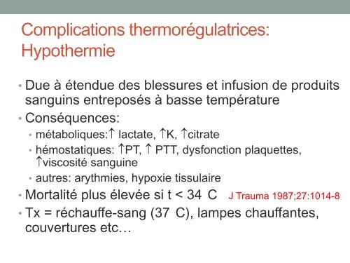 Protocole d'hémorragie massive - CHU Sainte-Justine - SAAC