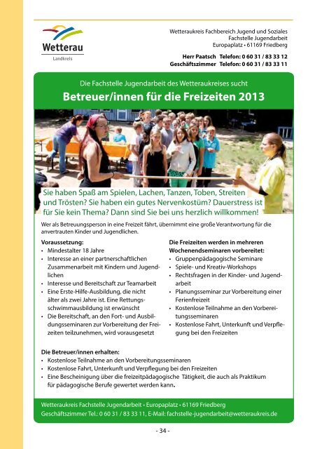 Ferienprogramm 2013 (pdf , 2987 KB) - Der Wetteraukreis