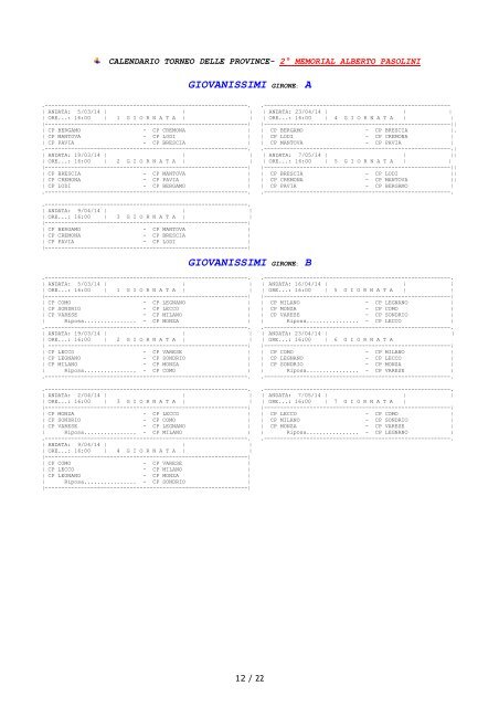 Comunicato Ufficiale N° 22 del 19/12/2013 - Informacalcio.it