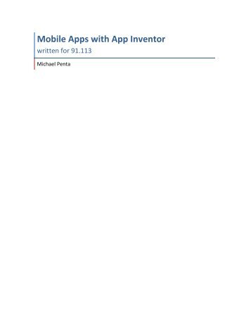 Mobile Apps with App Inventor