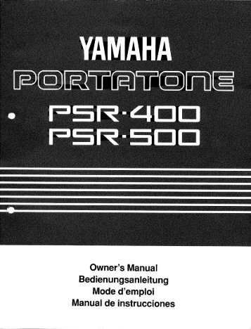 Owner's Manual - Yamaha