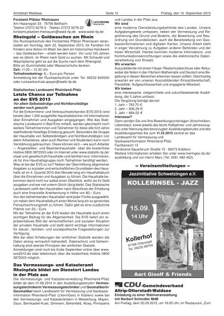 Kalenderwoche 37 - Verbandsgemeinde Waldsee
