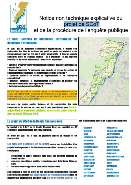 Notice non technique explicative du projet de SCoT et ... - Drusenheim